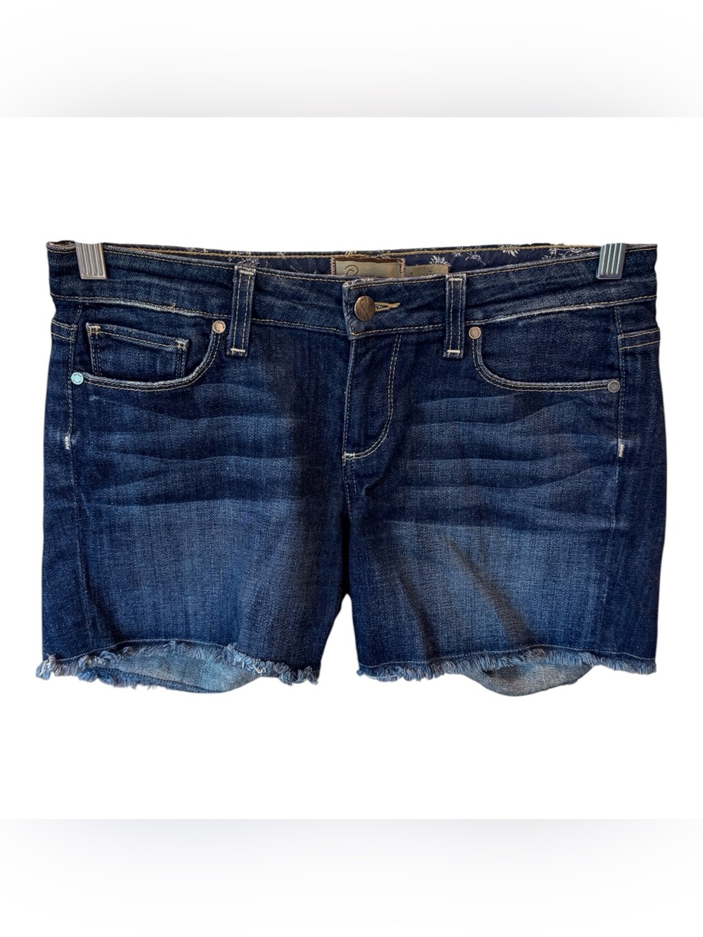Paige Premium Denim Jimmy Jimmy Cutoff Shorts Dark Indigo Size 25